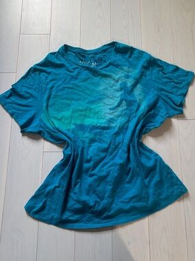 Y2K Vintage Oversized American Eagle Outfitters Teal Graphic Logo Tee